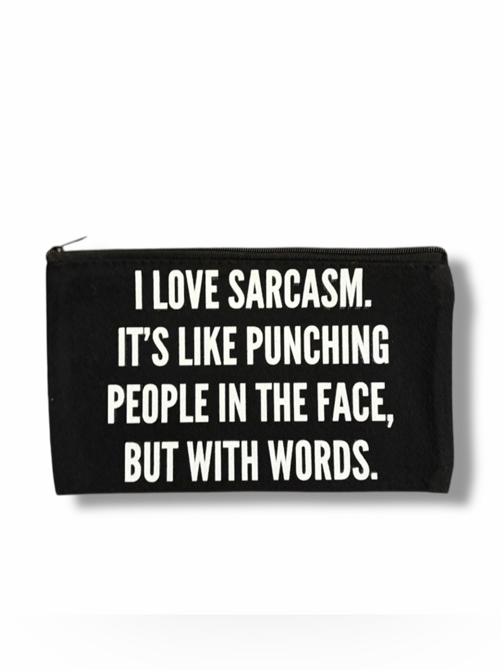 😏 “I Love Sarcasm” Zipper Pouch | Funny Cosmetic Bag | Sassy Gift Idea